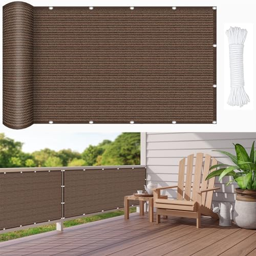 Beschattungsnetz inkl Befestigungsseile 150 x 250 cm, 98% Uv-Schutz,Atmungsaktiv,Isolierung, Sonnensegel Sonnenschutz Rechteckig, Schattennetz Schutztuch, für Balkon Garten, Braun