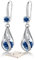 DarkBlue Silver Drop Earrings for Women, Sterling Silver Teardrop Earrings, Hypoallergenic Sapphire Birthstone Earrings - Gift for Birthday, Christmas, Anniversary