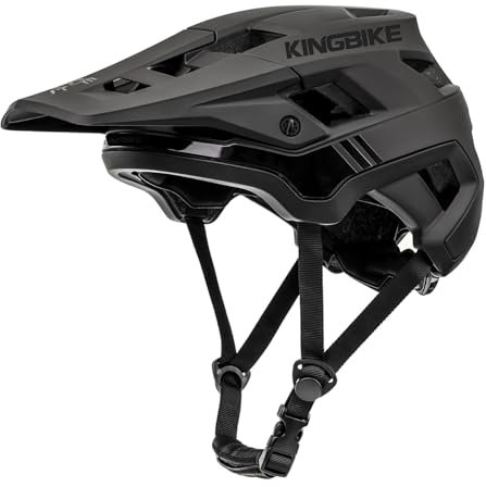 Fahrradhelm Mountainbike Helm Visier Abnehmbar MTB Helme für Herren Damen Erwachsene Jugend (Schwarz, L(58-61CM))