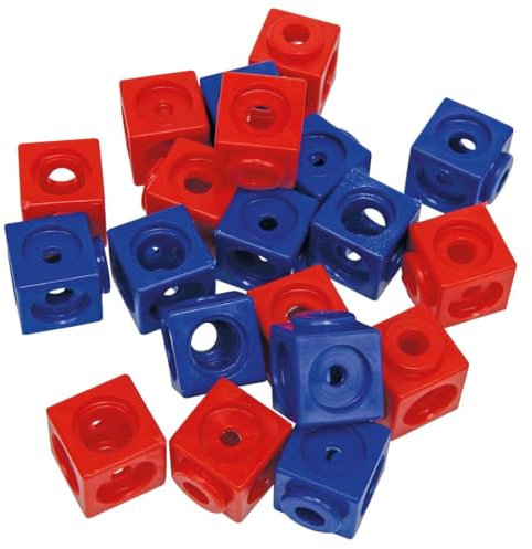 Wiemann Lehrmittel 20 Steckwürfel für Kita und Grundschule, Kantenlänge 1,7 cm (Rot/Blau)