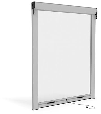 DOMO WEB SHOP - Zanzariera Verticale a Misura | Protezione Efficace | Installazione Facile | Roll Net 42 + Frizione Slow, Bianco Ral 9010, L120 x H170 cm