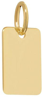 NKlaus Colgante de placa de oro rectangular, 8 x 12 mm, oro amarillo 333, placa de grabado de 8 quilates, 16247, Oro amarillo