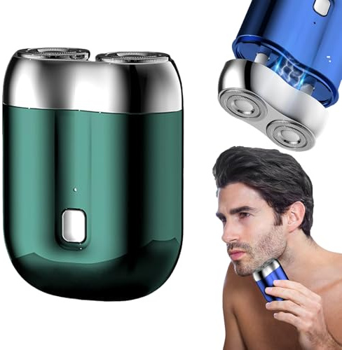 2024 Neuer und verbesserter USB-Mini-Rasierer für Männer, Neuester Tragbarer Elektrischer Mini-rasierer, Nass-Trockenrasierer für Damen Herren (Grün)