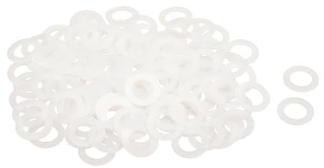 QUARKZMAN 120pz Rondelle Piane in Nylon M12 12mm ID 20mm OD 1mm Spessore Guarnizione Piastra in Plastica Fissaggio Guarnizione Anello di Tenuta, Bianco