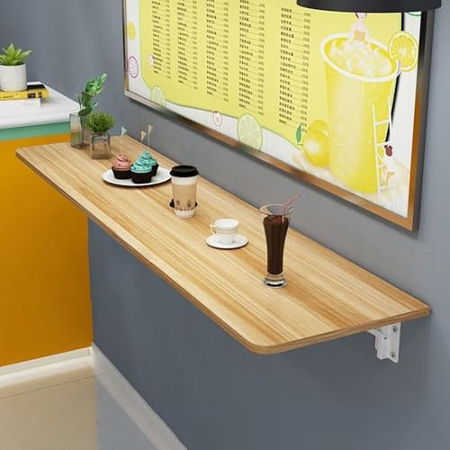 Wandklapptisch Klappbar Schreibtisch 70 x 40 cm Klapptisch Esstisch Küchentisch Für Die Wand Bartisch Stehtisch Wandtisch Klappbar Zur Wandmontage Für Büro Küche Esszimmer(Walnut,50x30cm/20x12in)