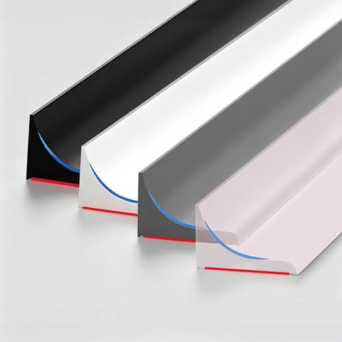 silikonband selbstklebend, schwallschutzleiste dusche, küchen- und badezimmer-selbstkleberstreifen,silikonfugenband, Wasserdichte Silikonstreifen für Bad und Küche (Schwarz, 105CM)