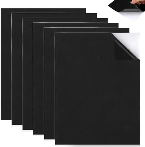 6Pcs Foam Sheets, Self Adhesive Foam Pads 3mm Thick, 25x20cm Rubber Furniture Pads, Insulation Shockproof Non-Slip Sticky Neoprene Sheets for Furniture Floor Protecton, Black