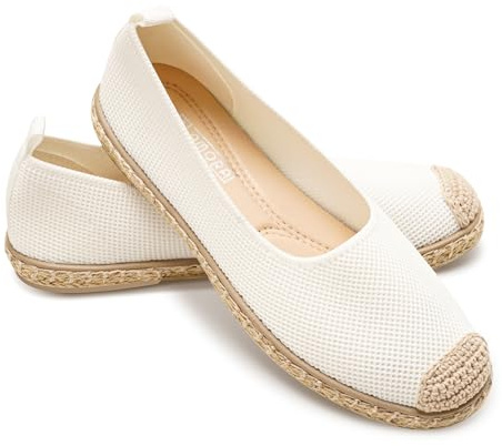 GLAMORA Espadrillas Donna Ballerine Slip On Scarpe Basse Maglia Traspirante Leggere Comode Estive Suola Gomma Antiscivolo Flessibili Calzatura Casual Comfort Senza Lacci Tessuto Elasticizzato