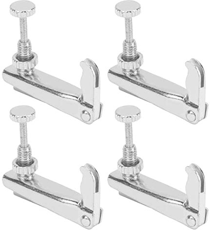 4 Piezas de Reemplazo de Sintonizadores Finosos, Tornillos de Metal de Herramientas de Cuerda de Violín de Violín de Violín, Paquete de 4, 3/4-4/4, Tornillos de Alta Precisión, (Plata)