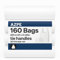 160 Tie Handle White Plastic Bags for Storage & Waste, Fits Pedal Bin Liners 20L-25L, Swing Bin Liners, Bin Bags for Kitchen, Bathroom, Unscented (40 bags a roll x 4)