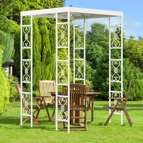 Pergolato da giardino Sostegno Rampicanti: Gazebo per pinate rampicanti in Metallo Ferro 180x180x270 cm Grande Arco da Giardino Matrimonio