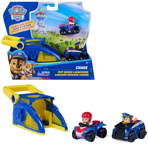 PAW PATROL – Pup Squad Launcher mit Chase & Ryder, 2 Mini Fahrzeuge (ca. 6,5cm) mit Launcher für rasanten Spielspaß, Spielzeug für Kinder ab 3 Jahren