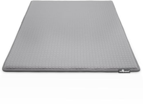 Paw Inspired Kühlende orthopädische Kistenunterlage, 104 x 71 cm, Grau | Große waschbare Memory-Schaumstoff-Matte für Hunde und Katzen, passend für Hundehütten von 106,7 cm