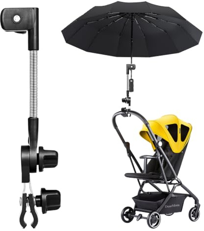 Soporte de sombrilla ajustable para andador, sombrilla para cochecito, accesorio universal para cochecito, silla de playa, silla de camping, bicicleta, carrito de golf