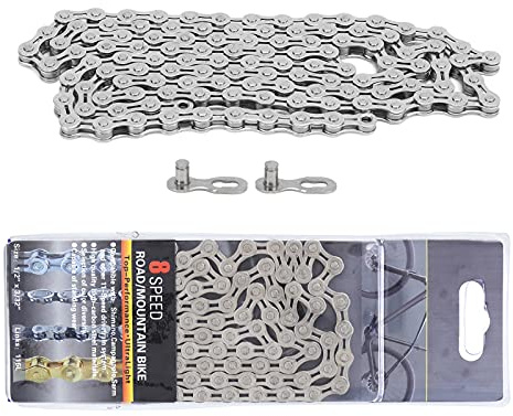 8-Gang-Fahrradkette, leicht, halb-hohl, 1/2 x 3/32 Zoll, 116 Glieder, Fahrradkette für Mountainbike