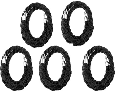 Hemp Rope Barrier for Queue Control, Stanchion Rope with Hooks for Crowd Management, Durable and Reliable Crowd Control Solution, Ideal for Hotels and Events