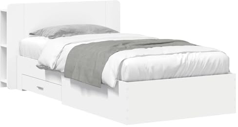 vidaXL Bettgestell mit Stauraum Weiß 80 x 200 cm Holzwerkstoff