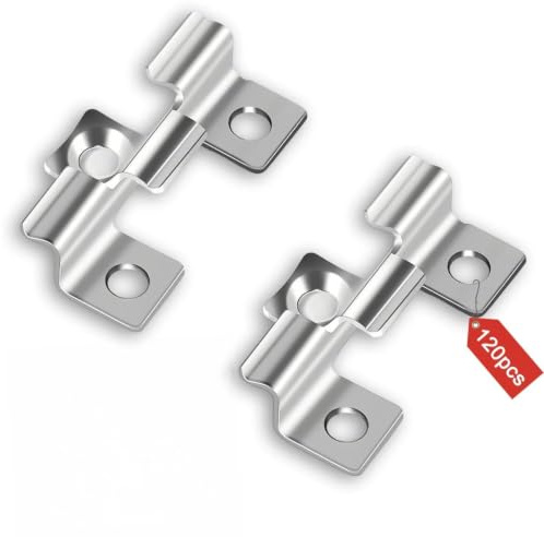 XBAIPIN 120 Stück Wpc-Terrassendielen-Clips, Klemmweite 7 mm, Terrassendielen Befestigung Unsichtbar, Edelstahl Wpc-Dielen-Clips, für Massivholz und Holz‑Kunststoff‑Verbund‑Böden