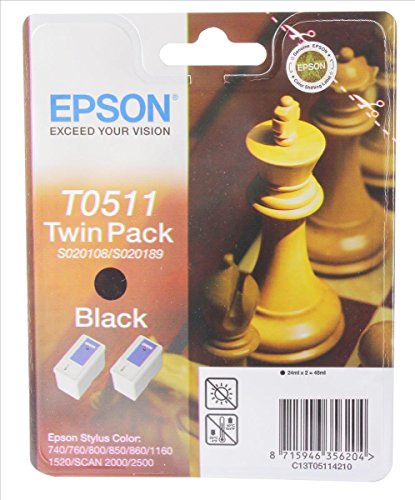 Epson T0511 Tintenpatrone Schach, Multipack, schwarz
