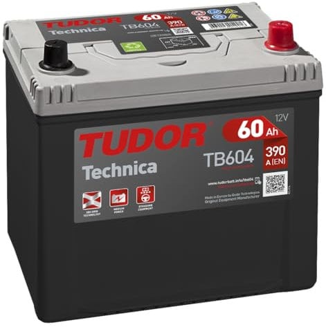 Tudor TB604 Batteria per auto Tudor 60 Ah 390 A, gamma Technica, adatta per auto di marche asiatiche