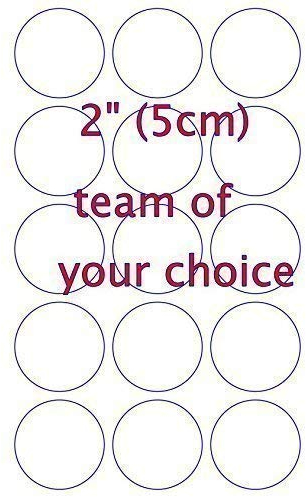 FOOTBALL Cake Toppers - Any Football Team or Sports Team/Club/Association Cupcake Toppers - Edible Premium Wafer Football Cupcake Decorations - 15 Round (YOUR CLUB?)