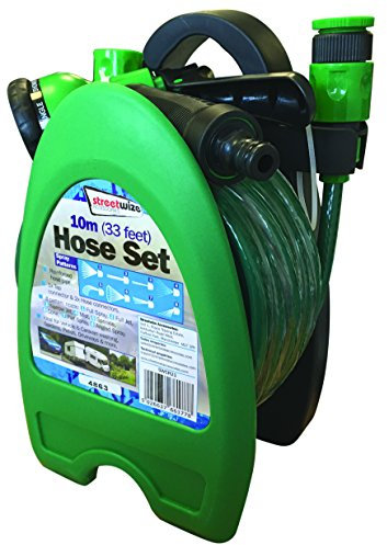 Streetwize Outdoor, Watering & Garden 10M Long Hose with Reel & Spray Nozzle Gun