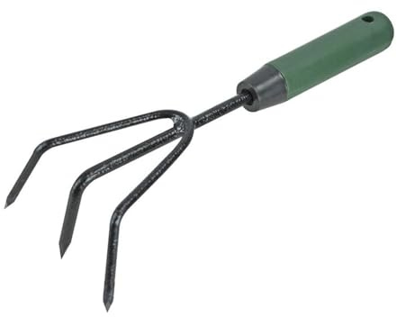 Faithfull Essentials Hand Cultivator, Carbon Steel, 3 Prong Garden Tool for Loosening Soil in Tight Spaces