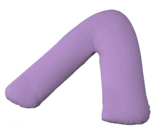 Cotton Connection V SHAPED PILLOW CASE COVER PREGNANCY MATERNITY ORTHOPAEDIC SUPPORT NURSING (LILAC)