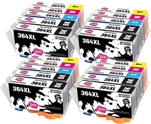 Ink Inspiration® Ersatz für HP 364 364XL Druckerpatronen 20er-Pack kompatibel mit HP Photosmart 5520 5510 6520 7520 7510 6510 B209a C6380 Officejet 4620 Deskjet 3520 3070A Schwarz/Cyan/Magenta/Gelb