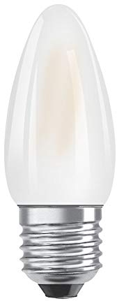 OSRAM Filament LED Lampe mit E27 Sockel, Warmweiss (2700K), Kerzenform, 4W, Ersatz für 40W-Glühbirne, matt, LED Retrofit CLASSIC B, Warmweiß