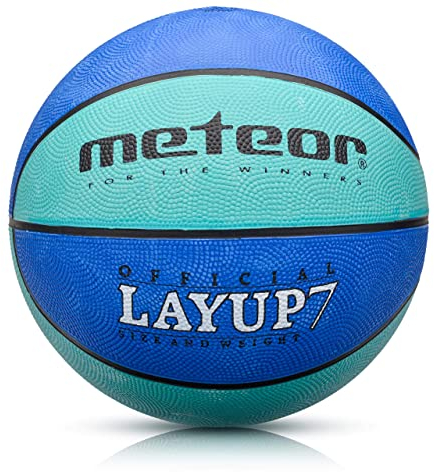 meteor® Layup Kinder Mini Basketball Größe #5#6#7 ideal auf die Jugend Kinderhände von 4-8 Jährigen abgestimmt idealer Basketball für Ausbildung weicher Basketball (Größe 5 (Kinder), Blau)