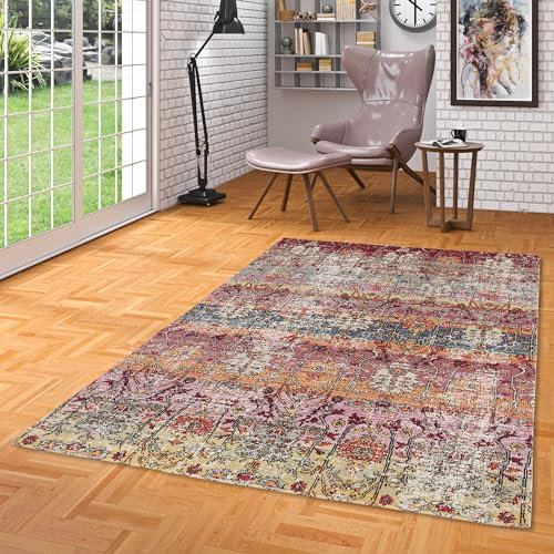 Designer Teppich Vintage Zoe Orient Bunt Ethno Verlauf in 5 Größen