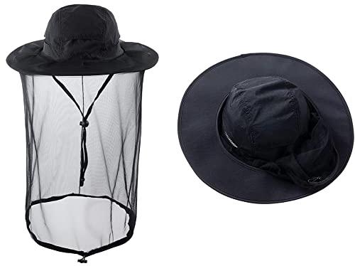 ZffXH 1/2 Pcs Moskitonetz Hüte mit Netz, Gesichtsnetz, Sarifi, Wandern, Sonnenschutzkappe, Imker
