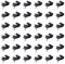 Swpeet Lot de 60 clips de câble en plastique et nylon de type R Noir 0,6 cm avec lot de 60 vis pour la gestion des fils