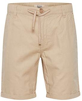 BLEND BHLenno Homme Pantalon court en lin Bermuda en lin avec poches italiennes Mélange de lin Regular Fit, Taille:XL, Couleur:Chalk Stone (70032)