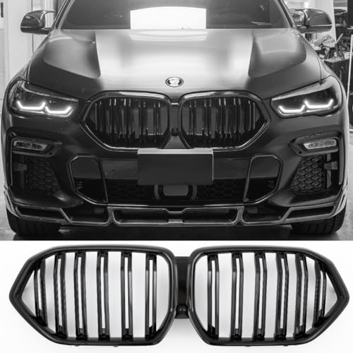 GCP PASST FÜR X6 G06 SPORT KÜHLERGRILL DOPPELSTEG GRILL GLANZ SCHWARZ