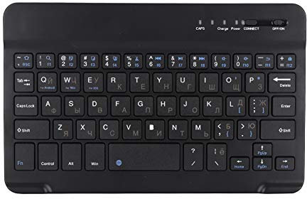 Fdit Universelle Tragbare Drahtlose Bluetooth-Tastatur, 7 Zoll Wiederaufladbare Russische, Englische Drahtlose wasserdichte Tastatur für Andriod für für