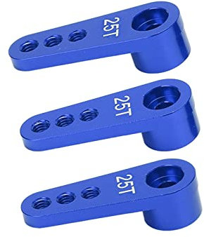 SUNGOOYUE 3Pcs Aluminium 25T RC Servo Hörner Metalllenkarm Kompatibel mit 1/8 1/10 RC Auto(Blau)