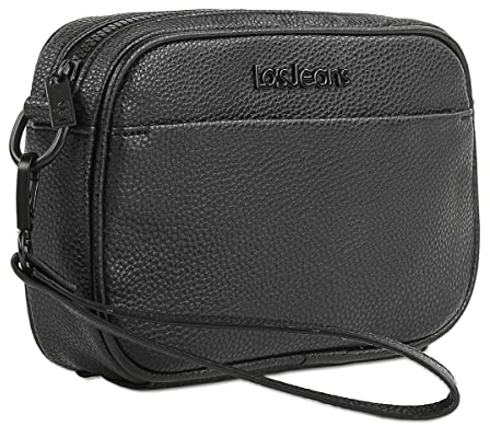 Lois - Umhängetasche Herren - Moderne Herren Handtaschen und Lederhandgelenktasche Herren - Stilvolle Herren Clutch, Schwarz