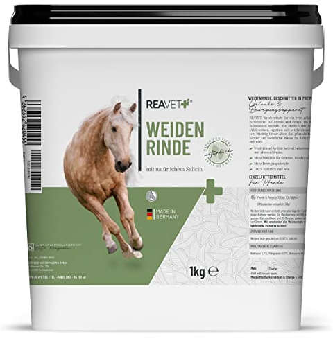 ReaVET Weidenrinde geschnitten für Pferde 1kg – Naturrein in Premiumqualität, Unterstützt Gelenke, Immunsystem & oxidativen Stress I Salicin I Aus Silberweide Rinde, Ohne Zusätze