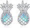 Ananas Ohrringe für Damen Mondstein Ohrringe 925 Sterling Silber Hypoallergen Obst Ohrstecker Ananas Schmuck Geschenke für Mädchen Frauen Teenager