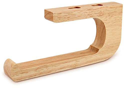 SAUNNIHEN Toilettenpapierhalter Holz Ohne Bohren, Natürlich Klopapierhalter Bambus, Hohe Zähigkeit Klorollenhalter Selbstklebend WC Rollenhalter, kann Gebohrt