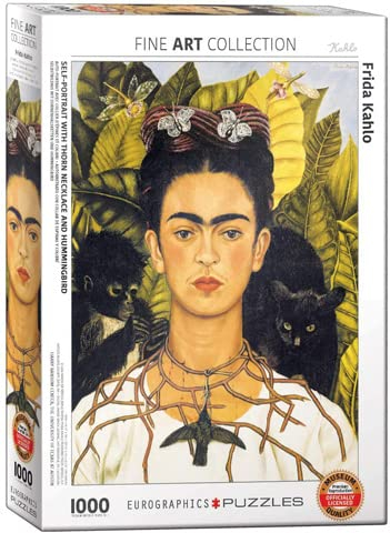 Frida Kahlo Selbstportrait - 1000 Teile Puzzle im Format 68x48 cm + Deluxe 3er Set Puzzle Zubehör