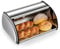 Ribelli Brotkasten aus lebensmittelgeprüftem Edelstahl, Brotbox mit Rolldeckel, ca. 43,5 x 27,5 x 18,5 cm, Aufbewahrungsbox für Brot, Brötchen, Kekse