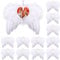 Christmas White Angel Wings Ornament Hanging, Feather Hanging with Sublimation Blanks Heart Ornaments for DIY Christmas Tree Crafts Angel Wings Memorial Gifts Xmas Party Decor,24pcs/12 Pair