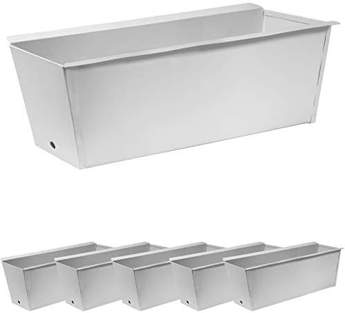 ARTECSIS Set di 6 Fioriere in Metallo bianco per Pallet Europei - Vasi da Giardino Resistenti e Versatili per Piante, Fiori e Ortaggi