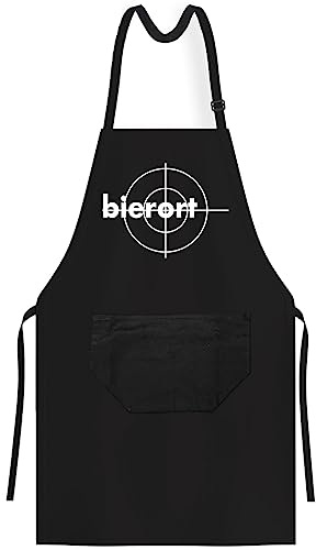 OM3® BIERORT - Grill-Schürze - Kult TV Krimi Serie Parodie - BBQ Küchenschürze mit Bauchtasche für Erwachsene Unisex