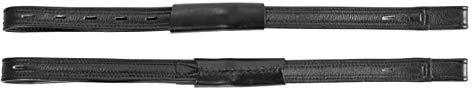 Start Mono Steigbügelriemen Schwarz aus Leder Monosteigbügelriemen mit Schnallenloser extra dünner Aufhängung Steigbügel Riemen Länge 65 – 80 cm (Schwarz, 70 cm)