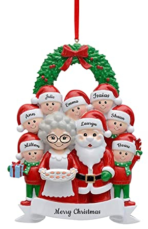 Personalisierte 2024 Familie Weihnachtsschmuck mit Familiennamen von 3/4/5/6/7/8/9, benutzerdefinierte Namen Weihnachtsbaum Familie Anhänger Ornament Dekorationen Geschenke