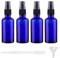 HSLUBI 4 Stück 100ml sprühflaschen glas, Blau Sprühflasche, Parfum zerstäuber, Es hat eine Zerstäubungsfunktion und eine anti-ultraviolette Wirkung, für Ätherische Öle, Parfums